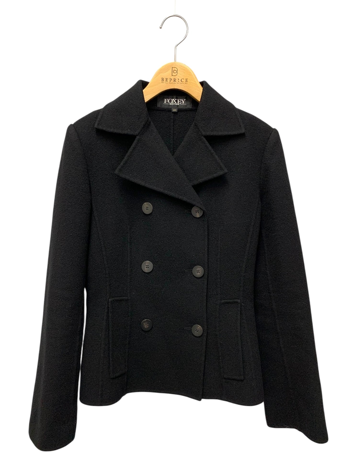 フォクシーブティック 19362 ショートコート 38 ブラック カシミヤ IT0GJ240DNNE