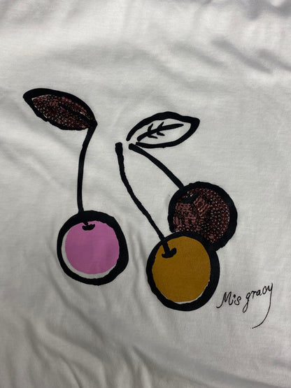 エムズグレイシー CherryCut sew 815315 Tシャツ カットソー 40 ホワイト スパンコール ITQQ04KIJZVA