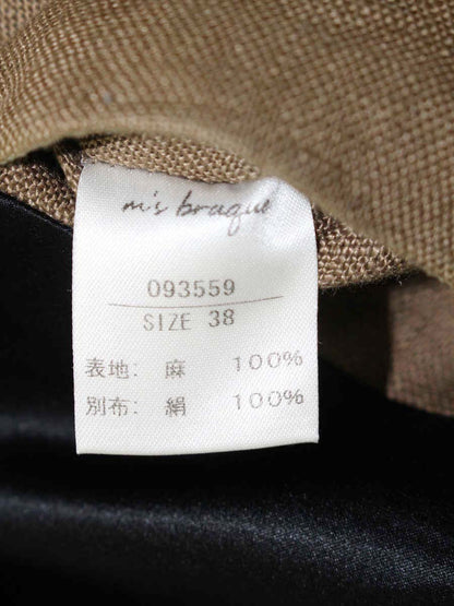 エムズブラック 093559 テーラードジャケット 38 ブラウン リネン ITHX4AQKMB9W