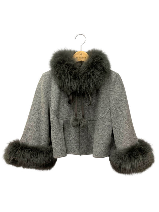 トゥービーシック ZKA23-953-07 コート グレー ショート フォックス レッキスラビット ファー 2way IT24TM55C0XN