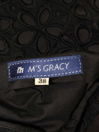エムズグレイシー 220307 シャツ ブラウス 38 ブラック カットワーク ITZ3ZWF6MWLC