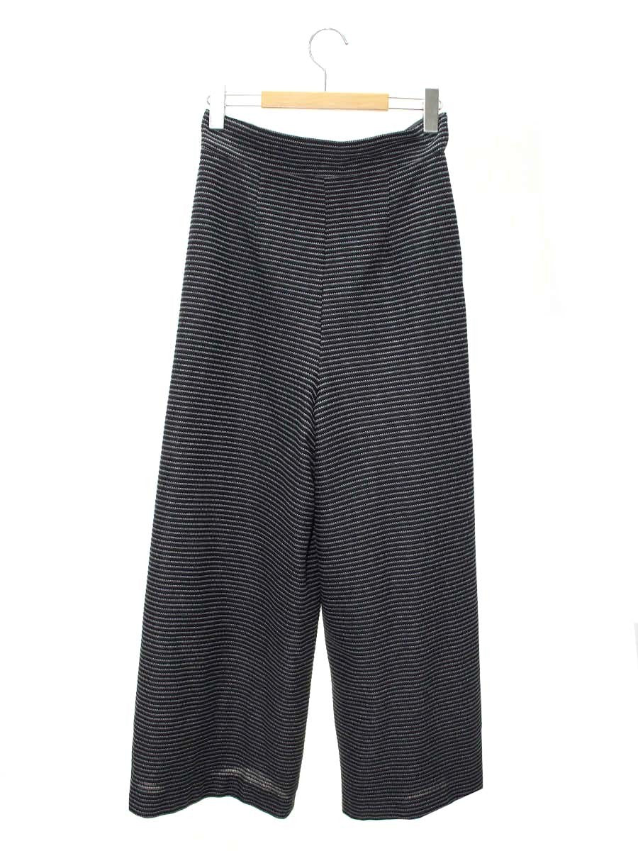 エムズグレイシー 316301 パンツ 38 ブラック ワイド ボーダー ITHWJV42V5UN