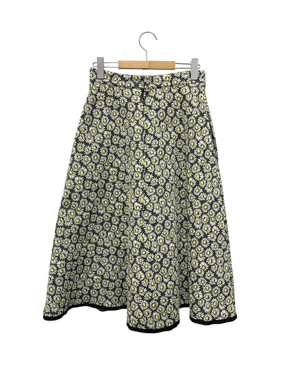 エムズグレイシー 517111 スカート 38 ブラック デイジー柄ジャガード ITPAU4I1ZO25