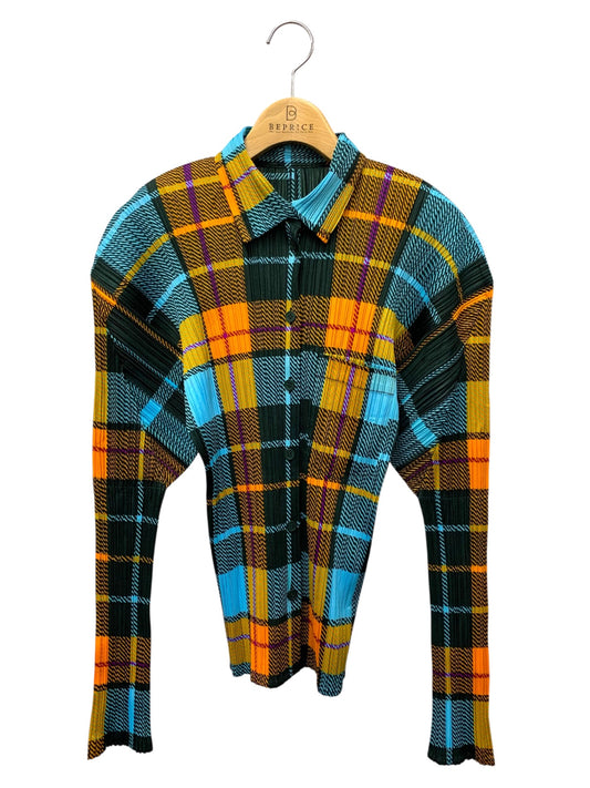 プリーツプリーズイッセイミヤケ PP14-JJ369 ブラウス 3 マルチカラー チェック ITAUMCJWBBGW