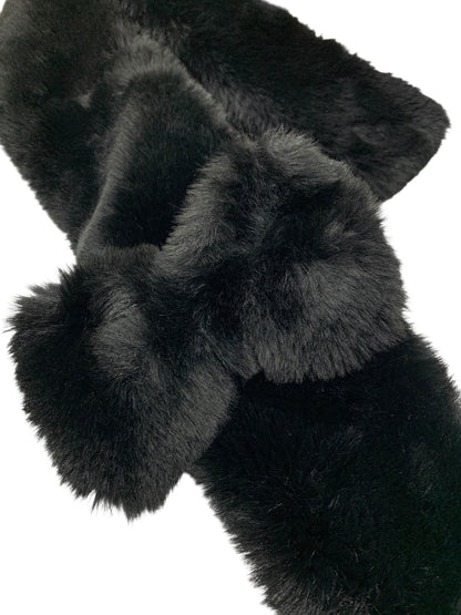 エムズグレイシー 096504 マフラー Ｆ ブラック フェイクファー リボン ITZ1R7LMZQ1C