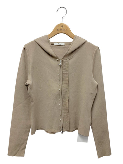 ルネ 6832370 ジップパーカー 38 ベージュ パール ラインストーン Wジップ IT42IJVD0FKQ