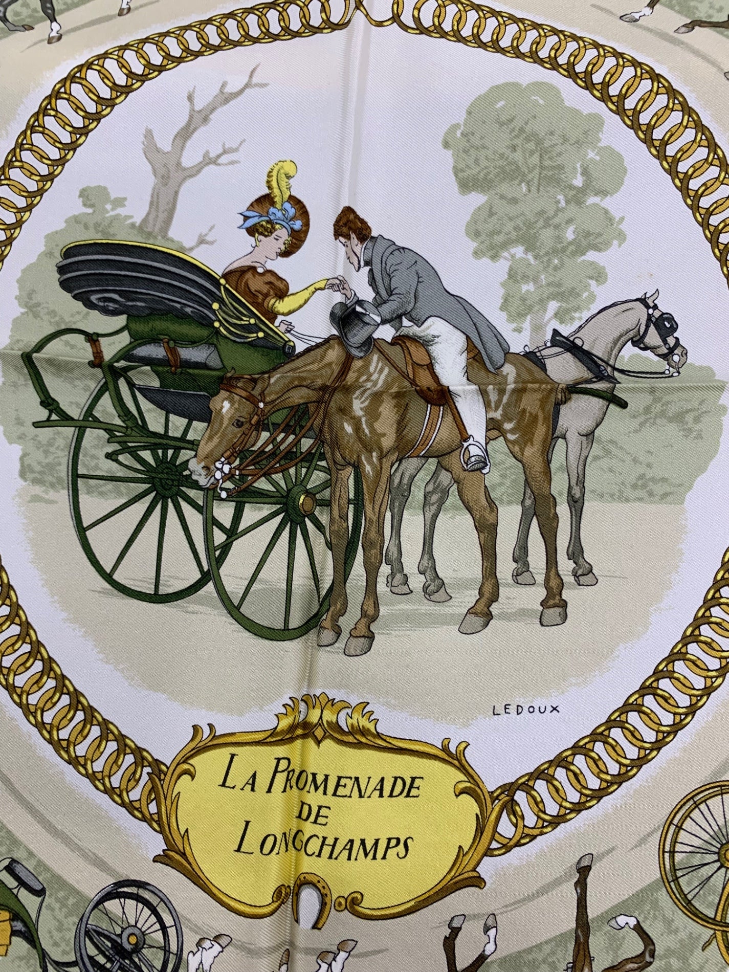 エルメス LAPROMENADE DE LONGCHAMPS ロンシャンへの散歩 カレ90 スカーフ ピンク | 中古ブランド品・古着通販ビープライス