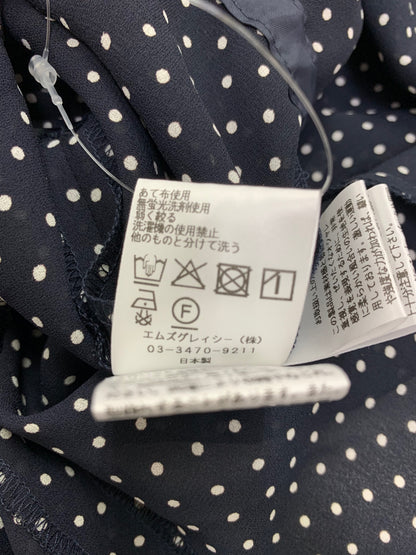 エムズグレイシー 611338 ワンピース 38 ネイビー ドット 水玉柄 IT0LQX5IBY7E