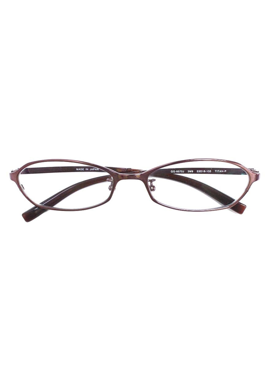 グッチ GG9572 メガネ ブラウン メタルフレーム オーバル ITOB0Q5K93ME