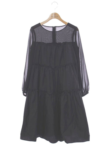 エムズグレイシー 011109 ワンピース 36 ブラック ティアード フレア ITABCBVI6TB8