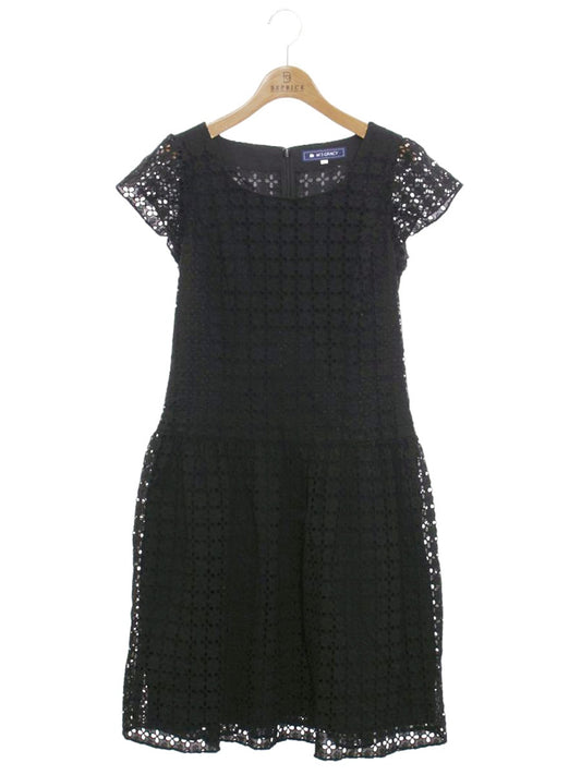 エムズグレイシー 621368 ワンピース 42 ブラック 花 レース 刺繍 ITP9RCF8F2SC