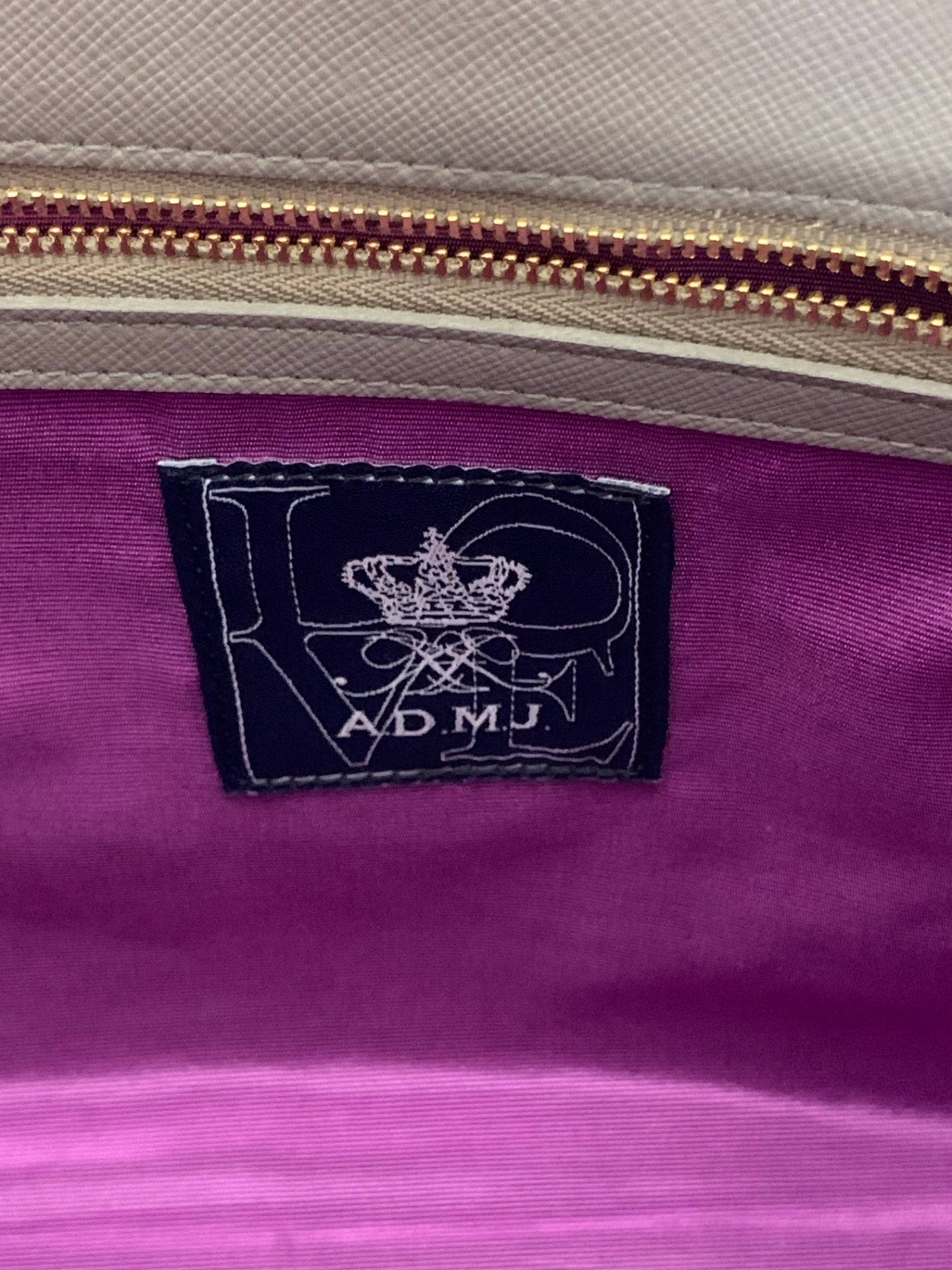 エーディーエムジェイ トートバッグ グレー クロコ型押し レザー スワロフスキー ITW95L3B47A2