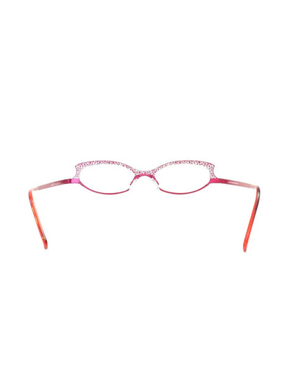 ラフォン ポーレット メガネ ピンク メタルフレーム フルリム オーバル（楕円） ITZAKGKGTA9K