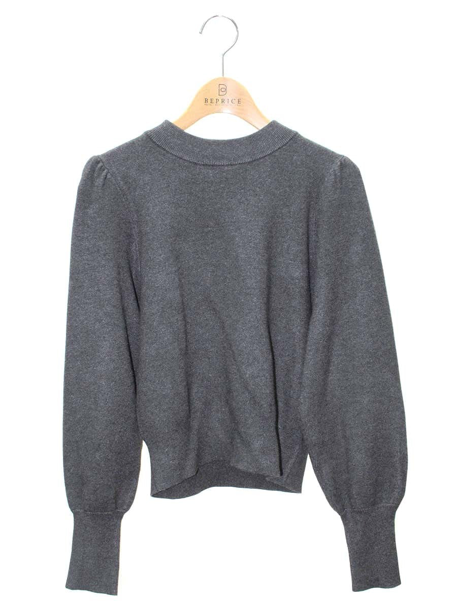 エムプルミエブラック ハイネックパフスリーブニットプルオーバー C733-028 36 グレー IT26W2D19XT2