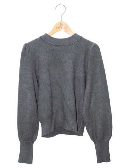 エムプルミエブラック ハイネックパフスリーブニットプルオーバー C733-028 36 グレー IT26W2D19XT2