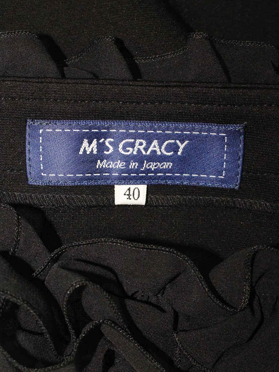 エムズグレイシー 015314 トップス 40 ブラック フリル ITWNXHCF3IUC