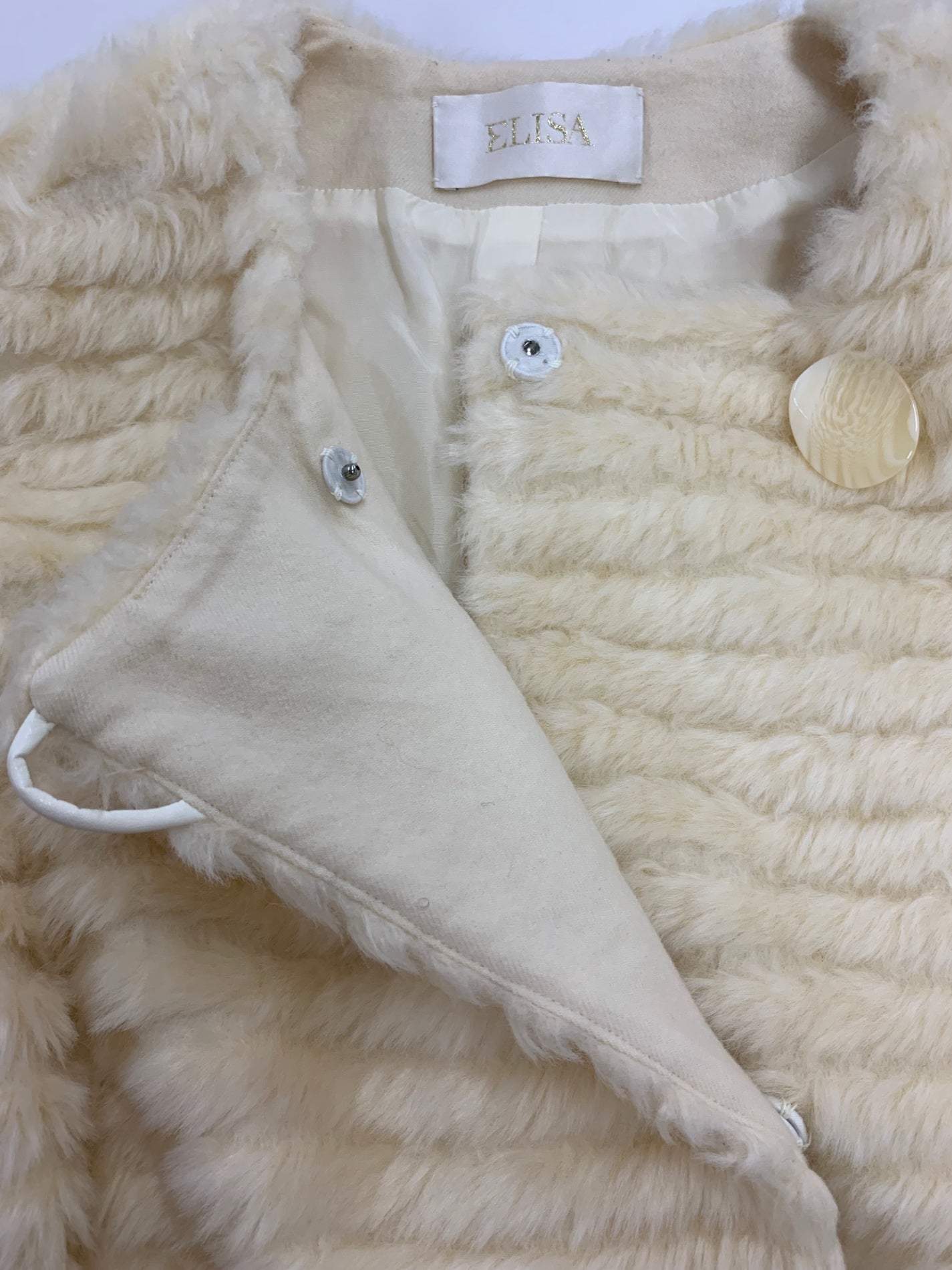 エリザ 26500031 ジャケット 2 ホワイト フェイクファー ITKQ1YI2A1IC 【SALE】