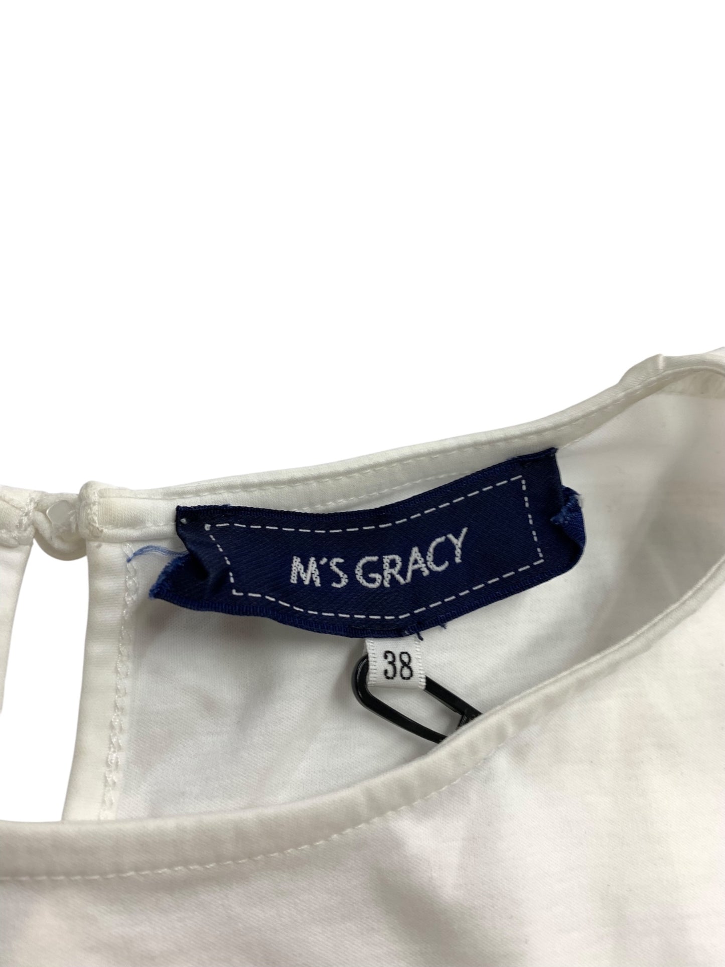 エムズグレイシー 515331 チュニック 38 ホワイト フレア リボン IT5SPOA655D4