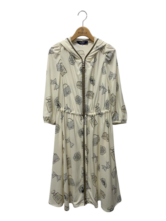 エムズグレイシー 111309 ワンピース 40 ホワイト アイコンモチーフ フード付き ITBA4UZOJTYA