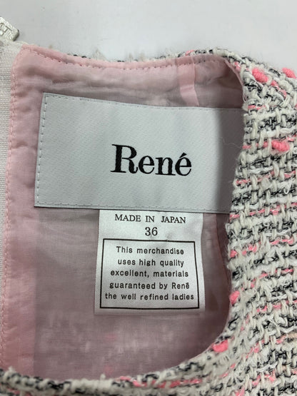ルネ TISSUE 6416257 ワンピース ドレス 36 グレー ツイード ITSTZNXEJMNO