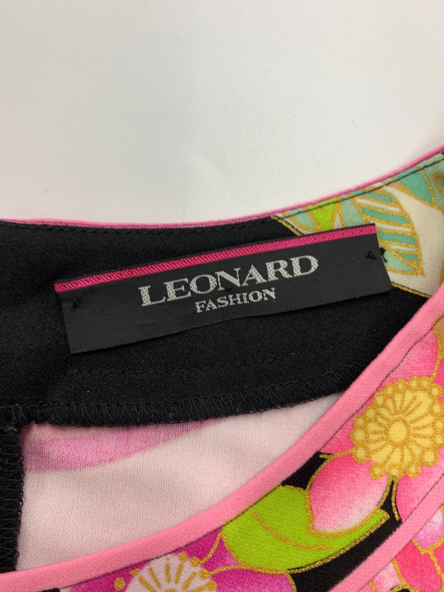 レア柄✨ 美品 レオナール スクエアネック花柄トップス カンカン トリム L LEONARD 美品 レオナール カンカン フラワープリントトリム