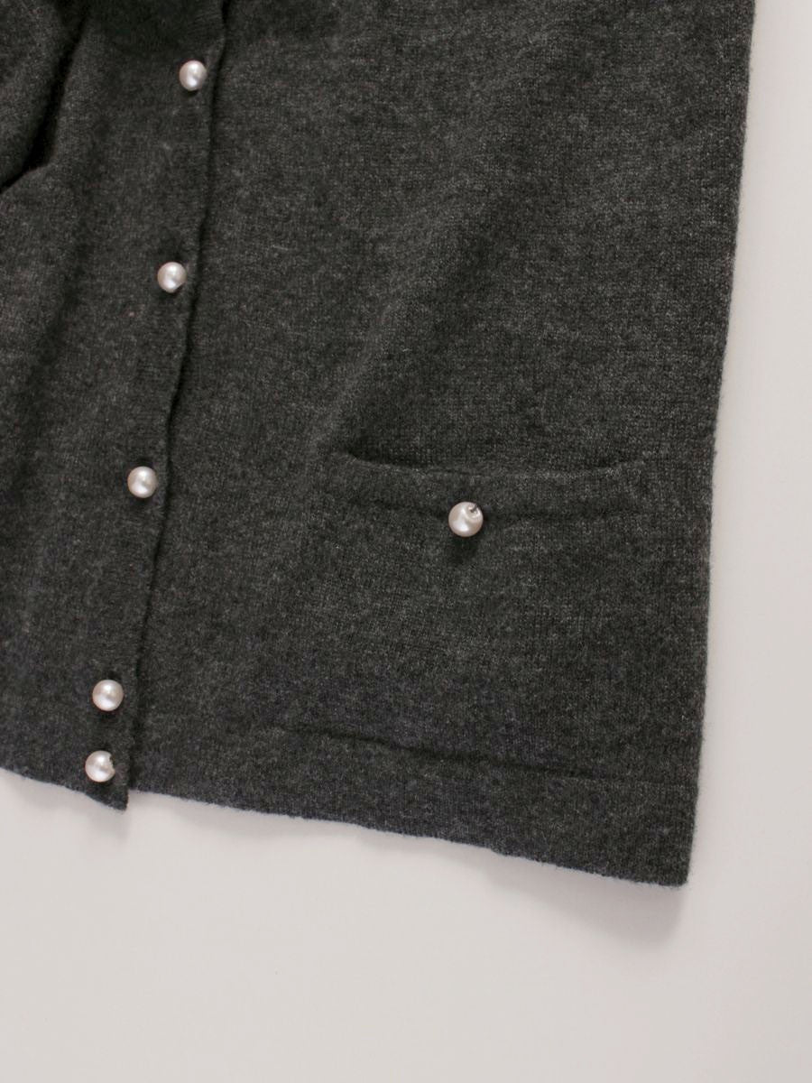 フォクシーブティック Pearl Embroidered Cardigan 36714 カーディガン 40 グレー カシミヤ IT7BG536743C
