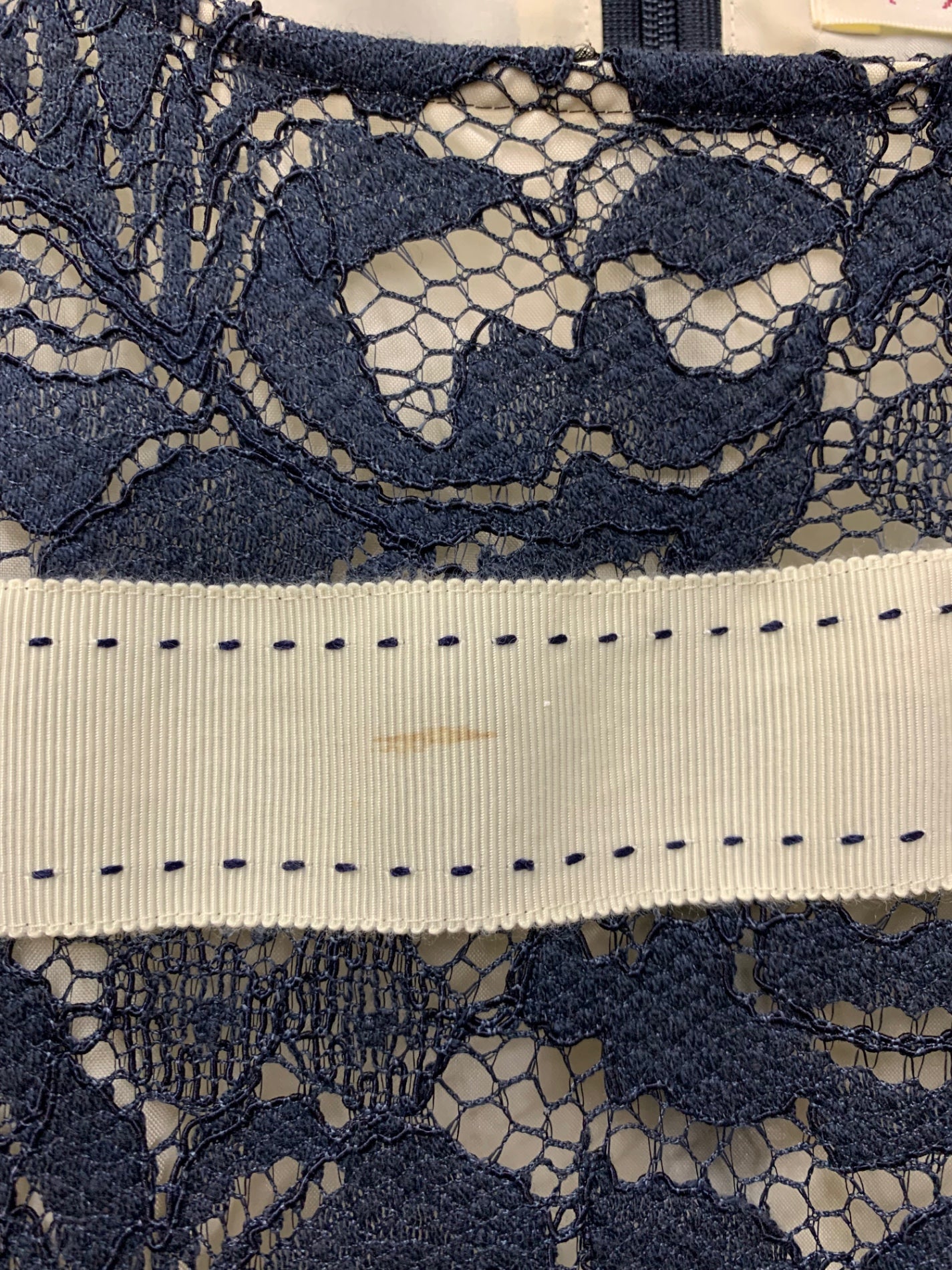 スーパービューティー ワンピース ドレス 42 ネイビー レース リボン ITRJ527MNJ9Q