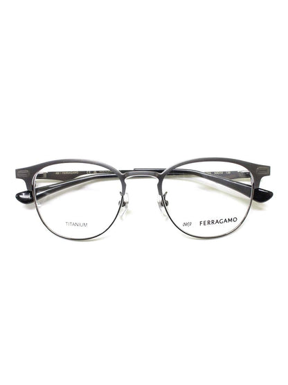 フォーナインズ 999.9  Salvatore Ferragamo コラボ SF9011 メガネ ガンメタル/ブラック チタニウム ウェリントン ITWC03QUKAUW