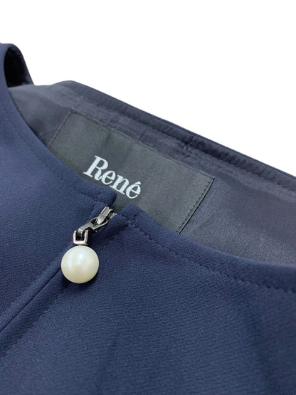 ルネ 5316200 ワンピース 38 ネイビー パール フロントジップジップ 2way IT1EDH0U80RW