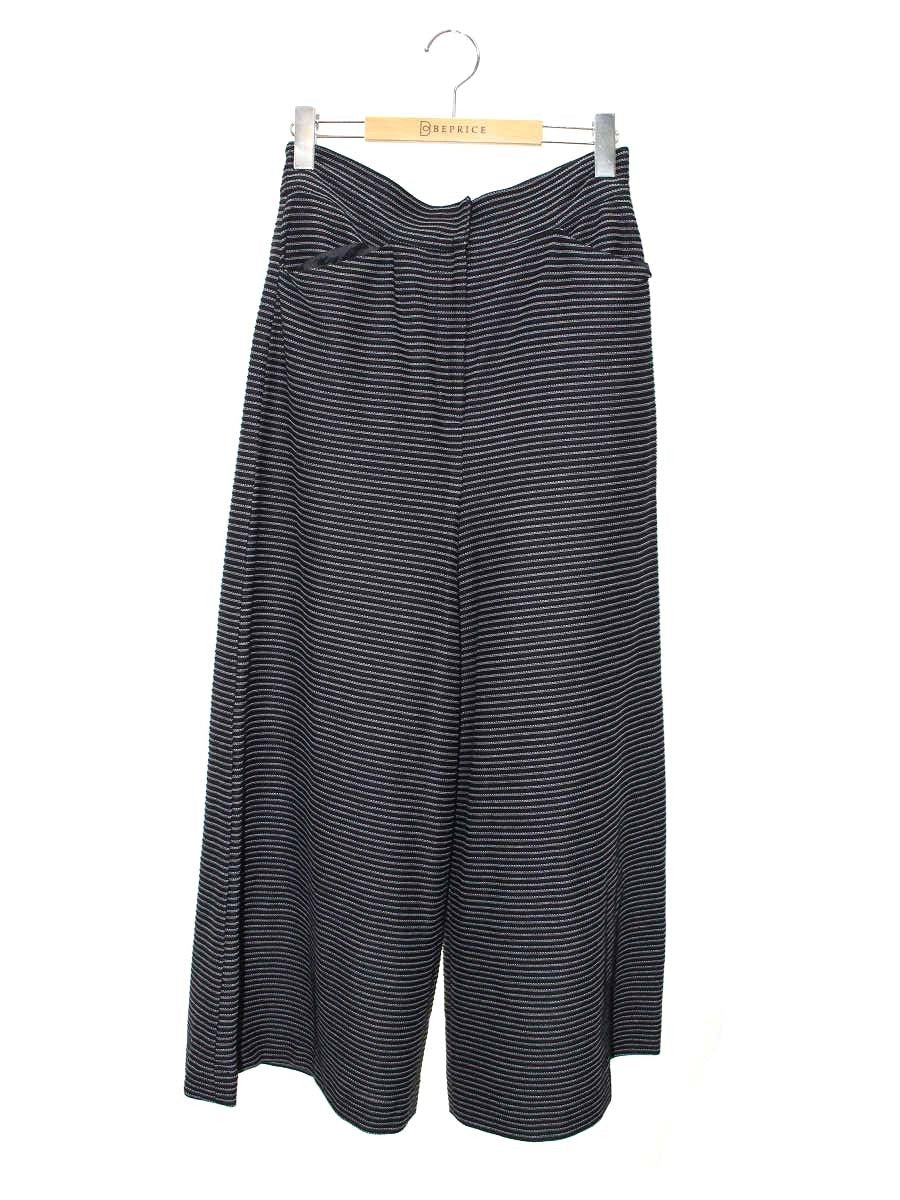 エムズグレイシー 316301 パンツ 40 ブラック ワイド ボーダー ITXC115O4M2A