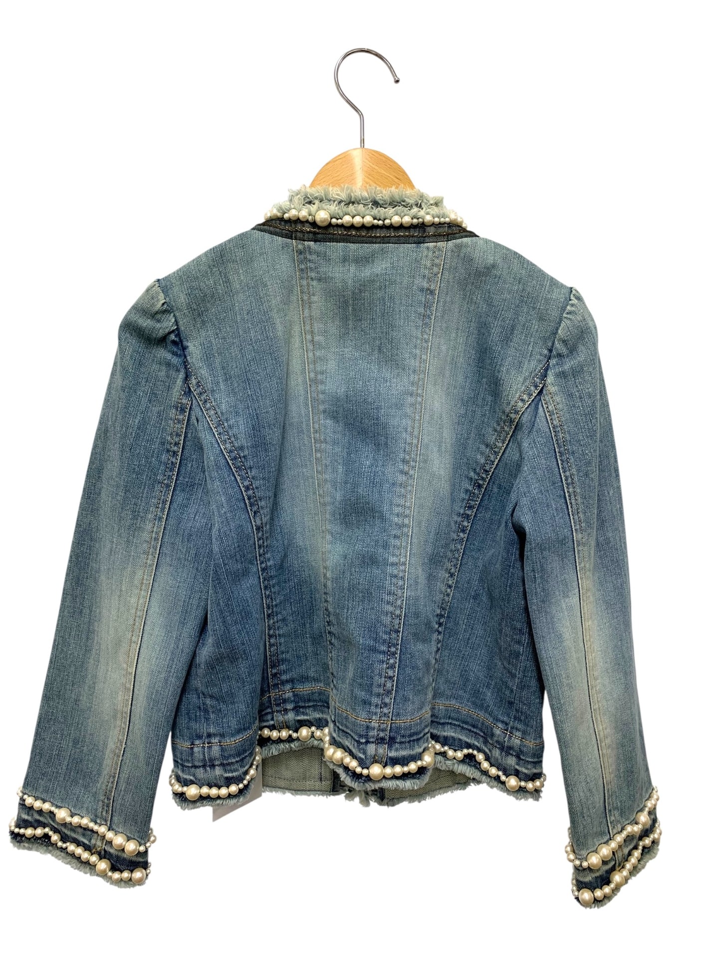 トゥービーシック W5E06-133-22 デニムジャケット 40 ブルー フェイクパール ITVU8XYLS0QS