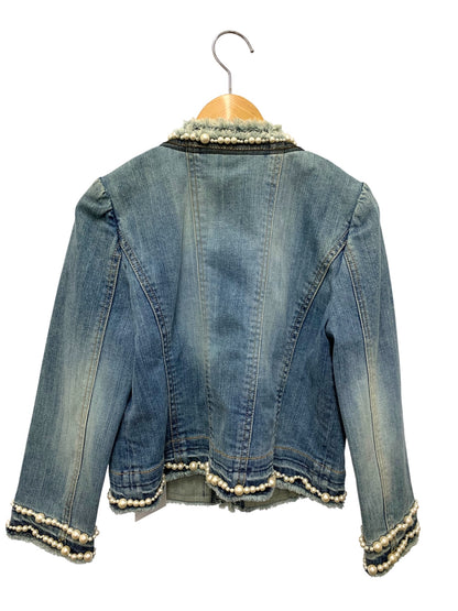 トゥービーシック W5E06-133-22 デニムジャケット 40 ブルー フェイクパール ITVU8XYLS0QS