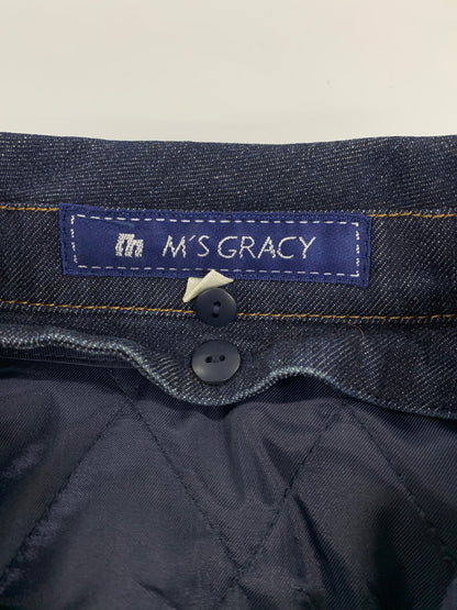 エムズグレイシー 224541 ジャケット 36 ネイビー デニム キルティングライナー付き ITGNLZCX4OHG