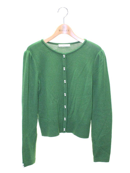ルネ 6142370 カーディガン 36 グリーン パールボタン ウール ITMJTVM4Y62A