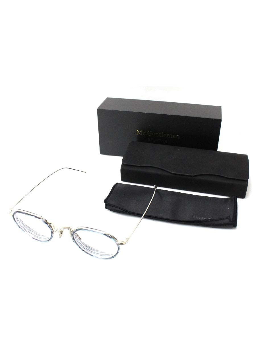 ミスタージェントルマン EDWARD COL.P メガネ シルバー/ブルー メタルフレーム フルリム クラウンパント ITV4JIH2YMBO 【SALE】