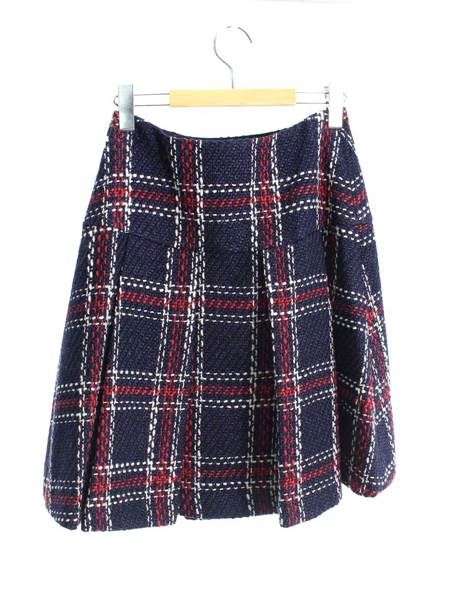 エムズグレイシー Trad Check Skirt 817551 スカート 38 ネイビー IT6RWZXBFVJM