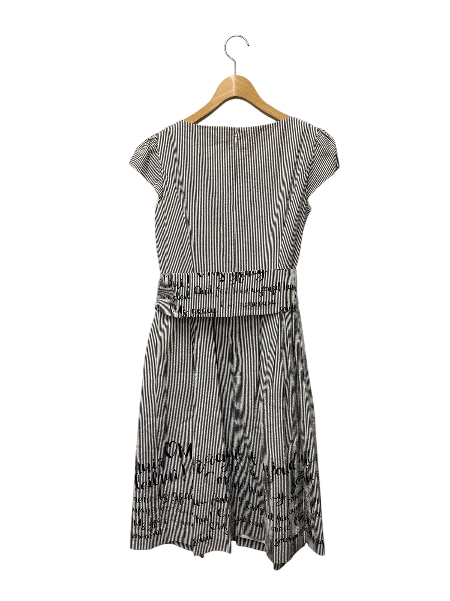 エムズグレイシー Message Print One-piece 911346 ワンピース 40 グレー ストライプ IT73EH9HJ0YI