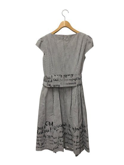 エムズグレイシー Message Print One-piece 911346 ワンピース 40 グレー ストライプ IT73EH9HJ0YI