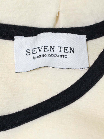 セブンテンバイミホカワヒト オーガンジートップス 1A102 M アイボリー/ブラック ウール IT71HIVT0WB8
