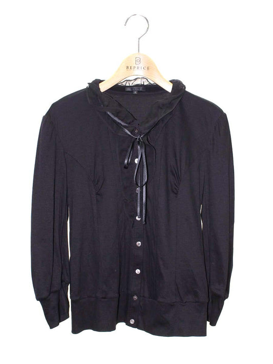 トゥービーシック UK542-324 ブラウス 2 ブラック レース リボン ITX866ETQPP8