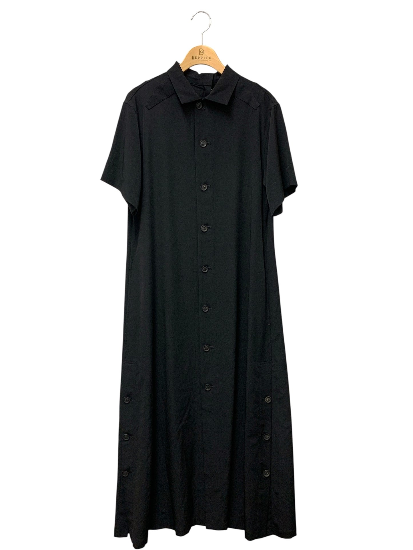 ヨウジヤマモト TA/PE CREPE DE CHINE B/COLLAR GUSSET LONG D ND-D51-500 ワンピース 1 ブラック ITKU42QR6GW0