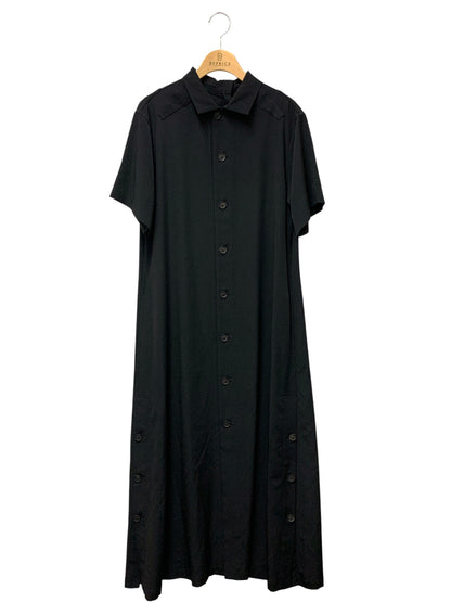 ヨウジヤマモト TA/PE CREPE DE CHINE B/COLLAR GUSSET LONG D ND-D51-500 ワンピース 1 ブラック ITKU42QR6GW0