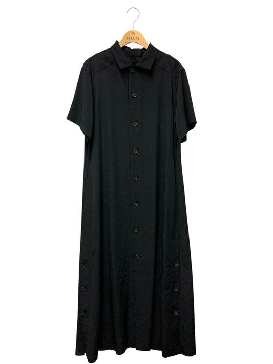ヨウジヤマモト TA/PE CREPE DE CHINE B/COLLAR GUSSET LONG D ND-D51-500 ワンピース 1 ブラック ITKU42QR6GW0