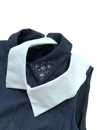 フォクシーニューヨーク  Brilliante Dress ブリリアント ドレス 41681 ワンピース 38 ネイビー デニム ビジュー ITZUEU5514QO