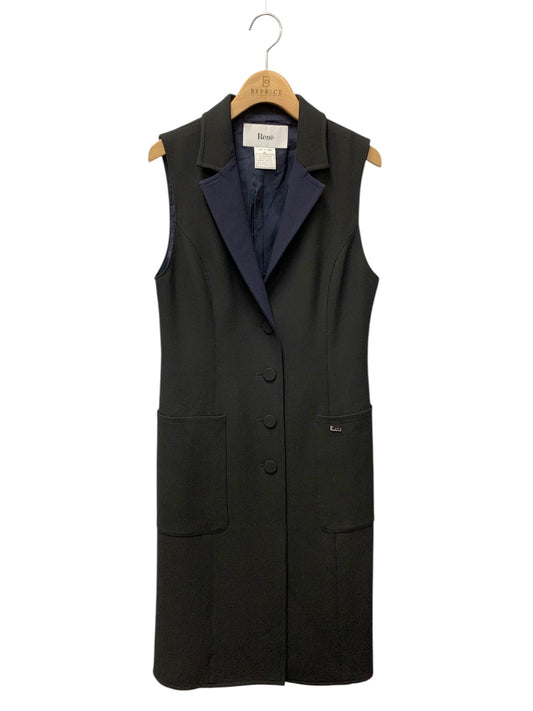ルネ 6333140 ジレ 34 ブラック ドレス フロントボタン ITH23CY9DJ8Y