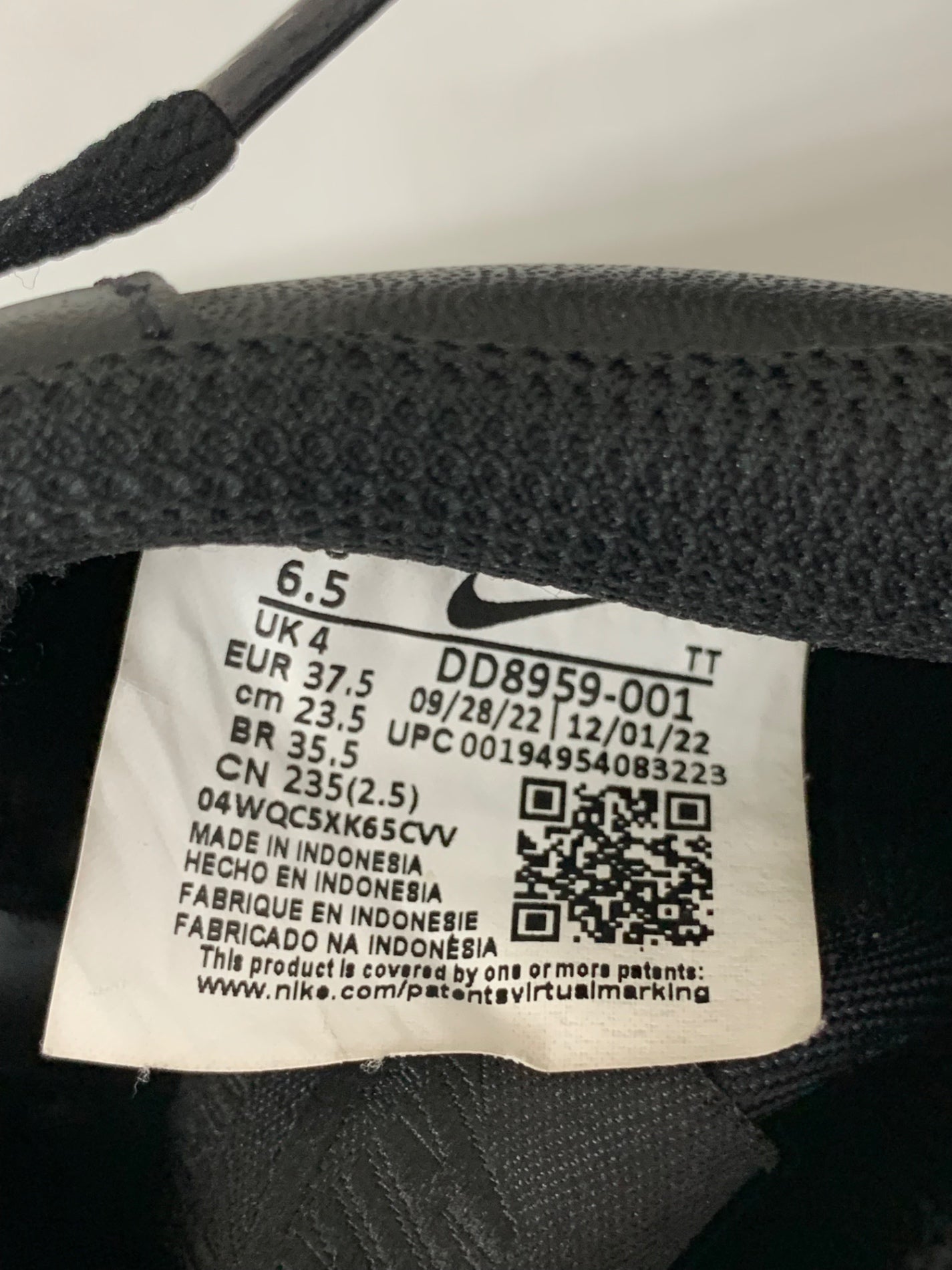 ナイキ AIR FORCE 1 DD8959-001 スニーカー 6.5 ブラック エアフォース 1 ITUSYRTB4BTW