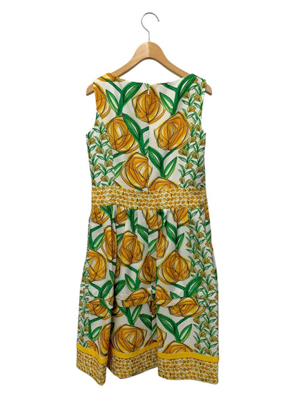 エムズグレイシー フラワーパターンミックスドレス 111330 ワンピース 38 イエロー ITP2G6NVCC40