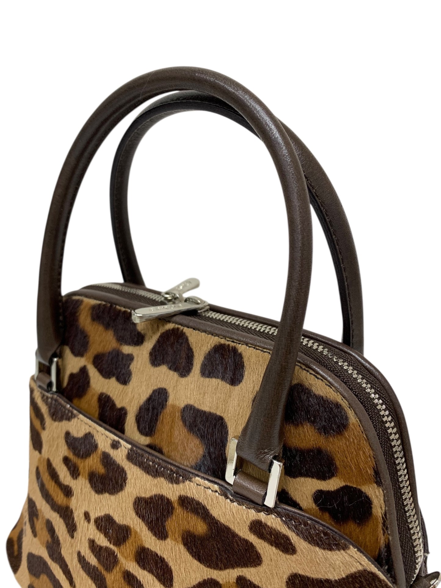 フォクシー マカロンバッグ ハンドバッグ ブラウン レオパード ITR594KF1LCK