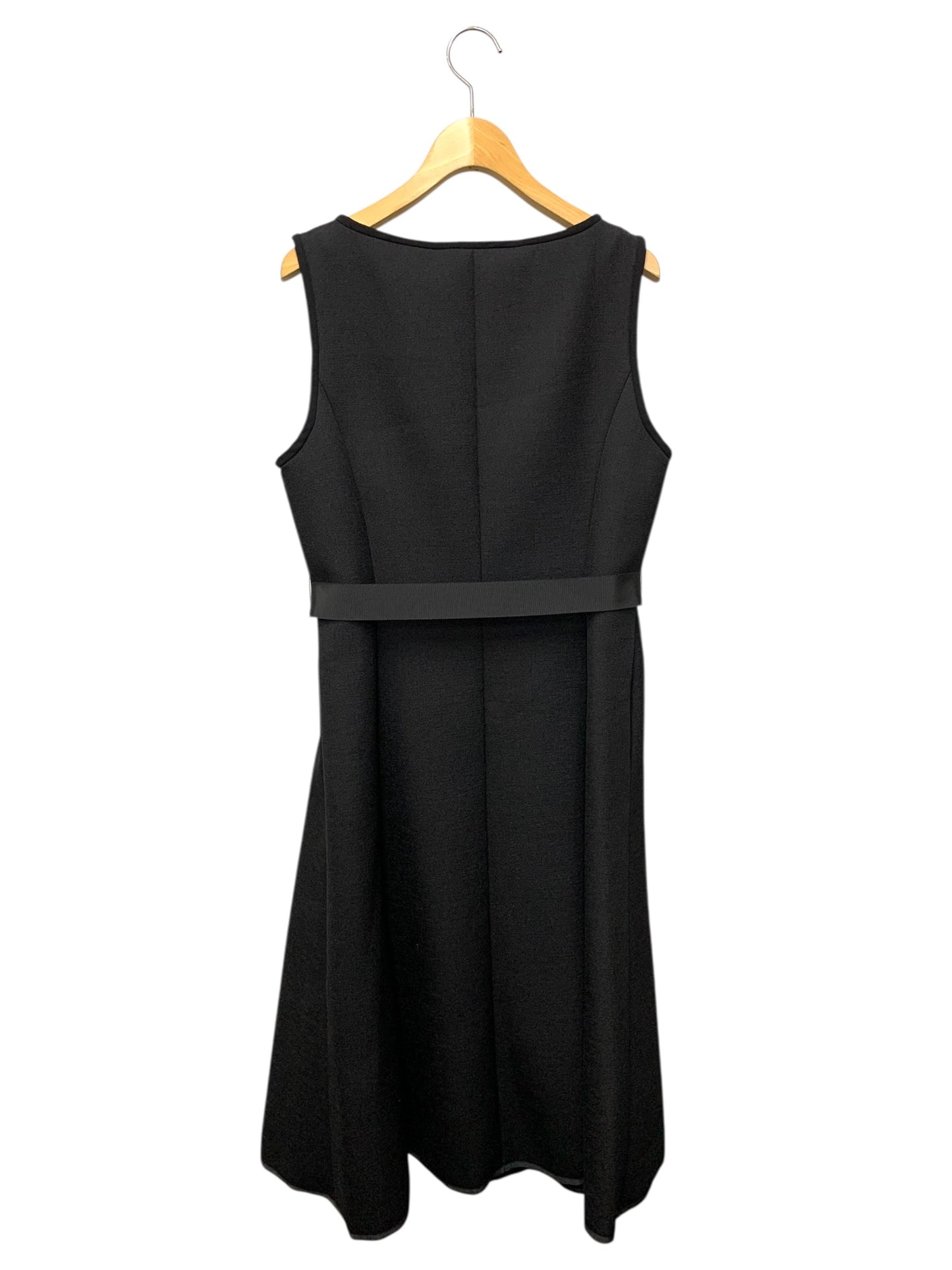 エムズグレイシー 411511 ジャンパースカート 40 ブラック ボンディング リボン フロントジップ IT6P9PIUTY2O