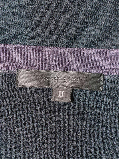 トゥービーシック W5F15-691-28 カーディガン 2 ネイビー/パープル バイカラー リボン IT435FQRU3BE